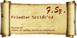 Friedler Szilárd névjegykártya